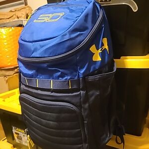 Under Armour Men's Blue and Yellow Athletic Backpack